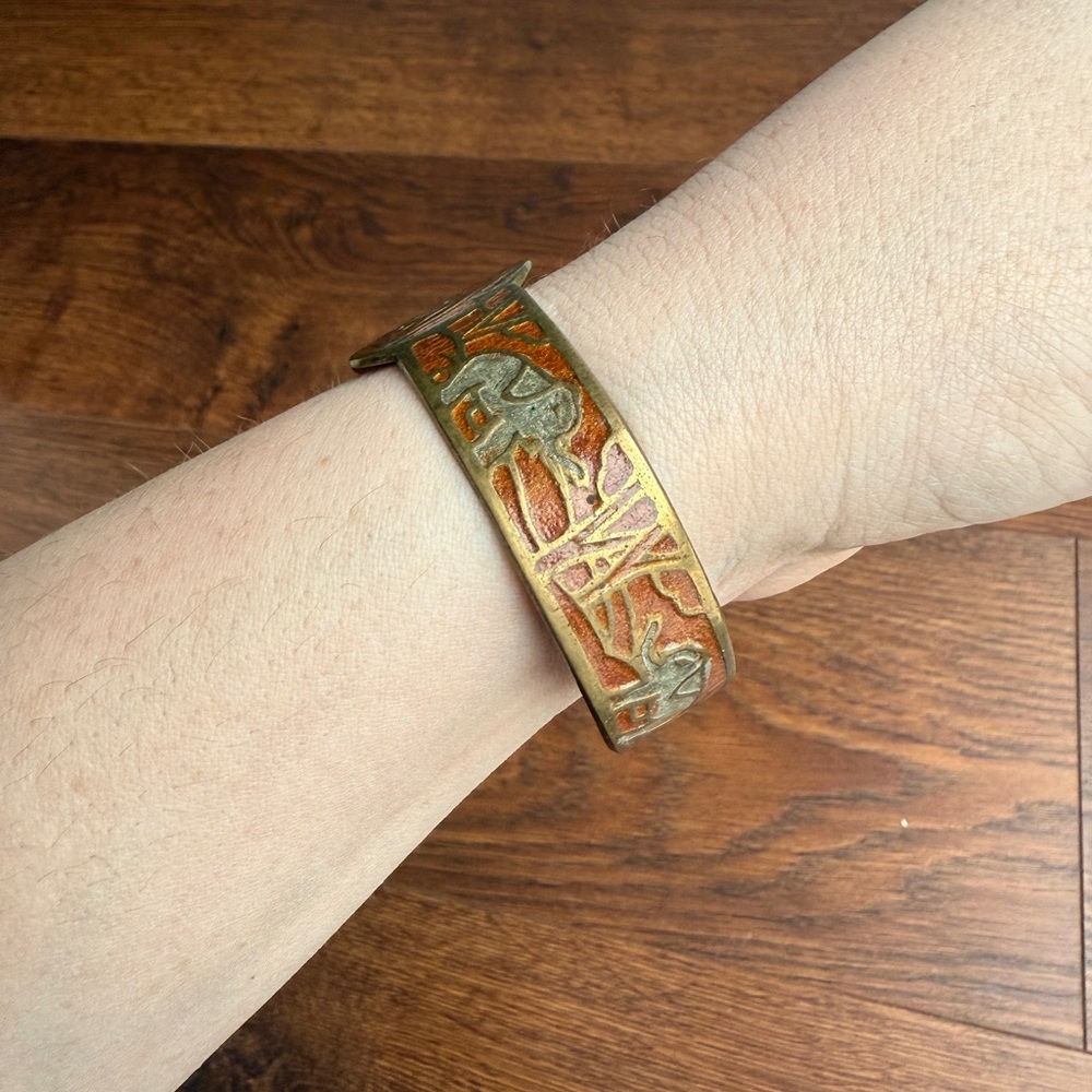 Bronze Elephant  Cuff Bracelet